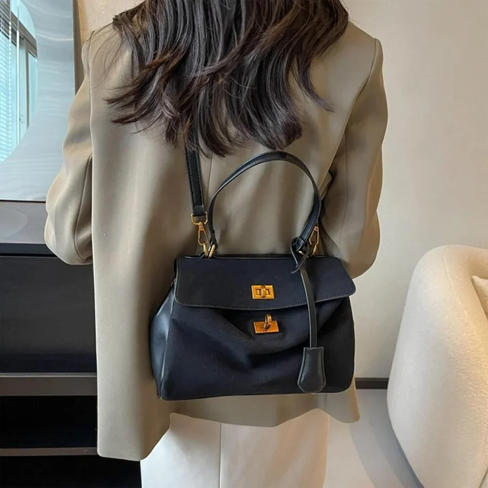Women's Vintage Top Handle Purse Leather Crossbody Satchel Bag for Women